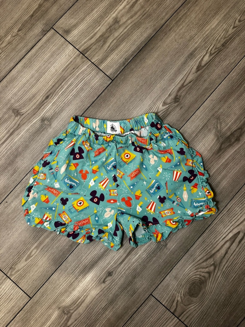 Disney Turquoise Park Print Girls Shorts
